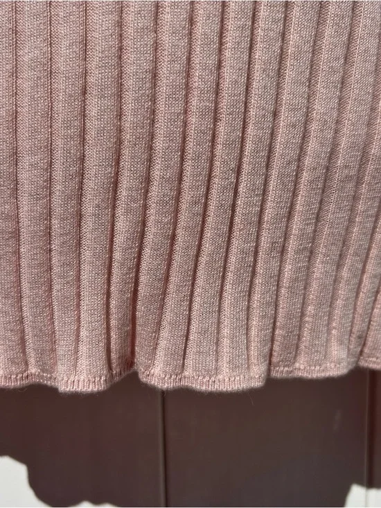 White House Black Market Lightweight Ribbed Cashmere Blend Rose Mockneck MED NWT - Picture 6 of 12